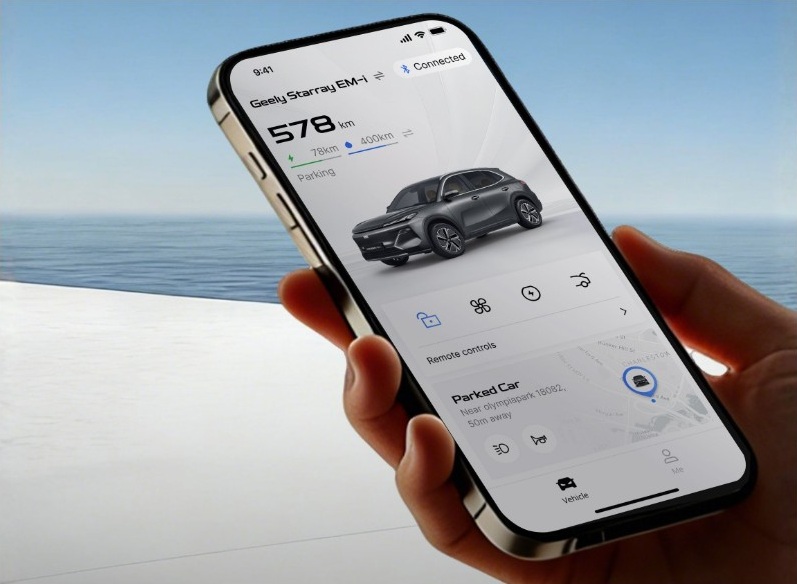 Samochód GEELY w aplikacji