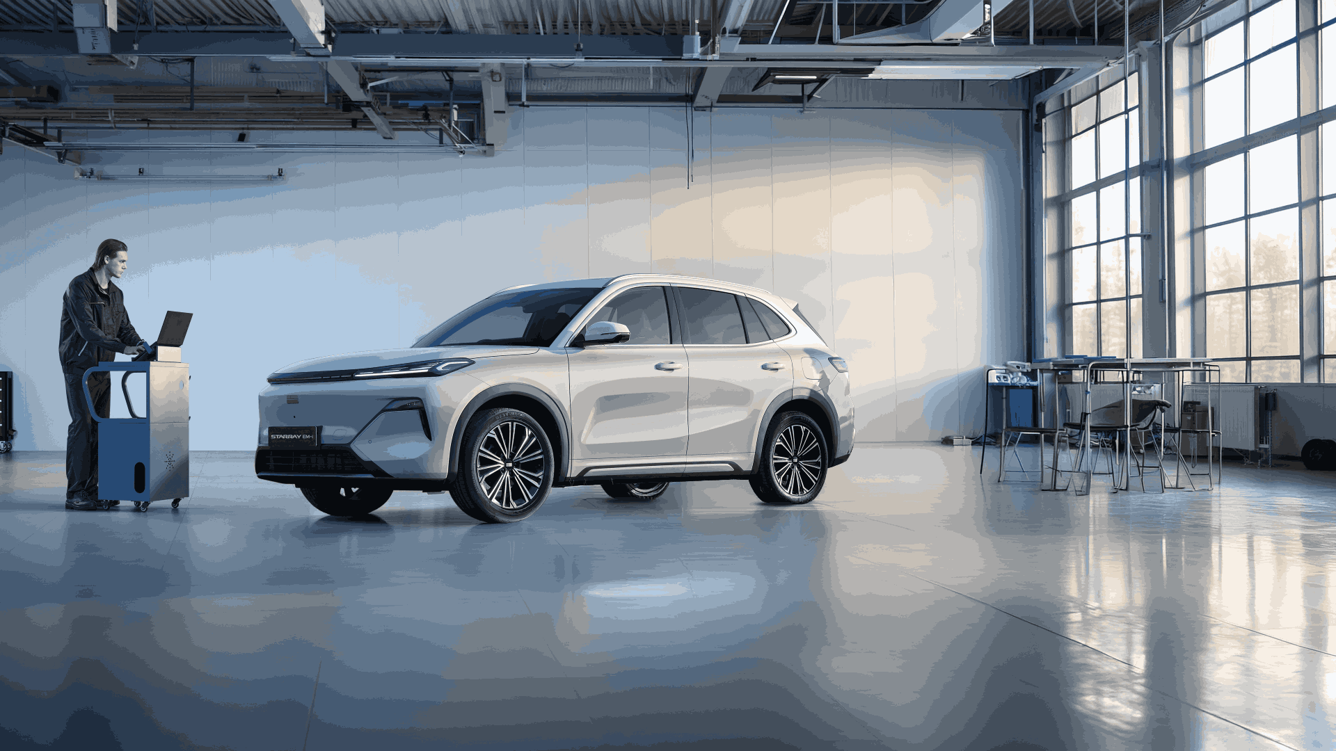 Samochód GEELY E5 w serwisie na przeglądzie
